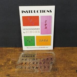 Singer Monogrammer Replacement Initial Placement Guide & Instructions